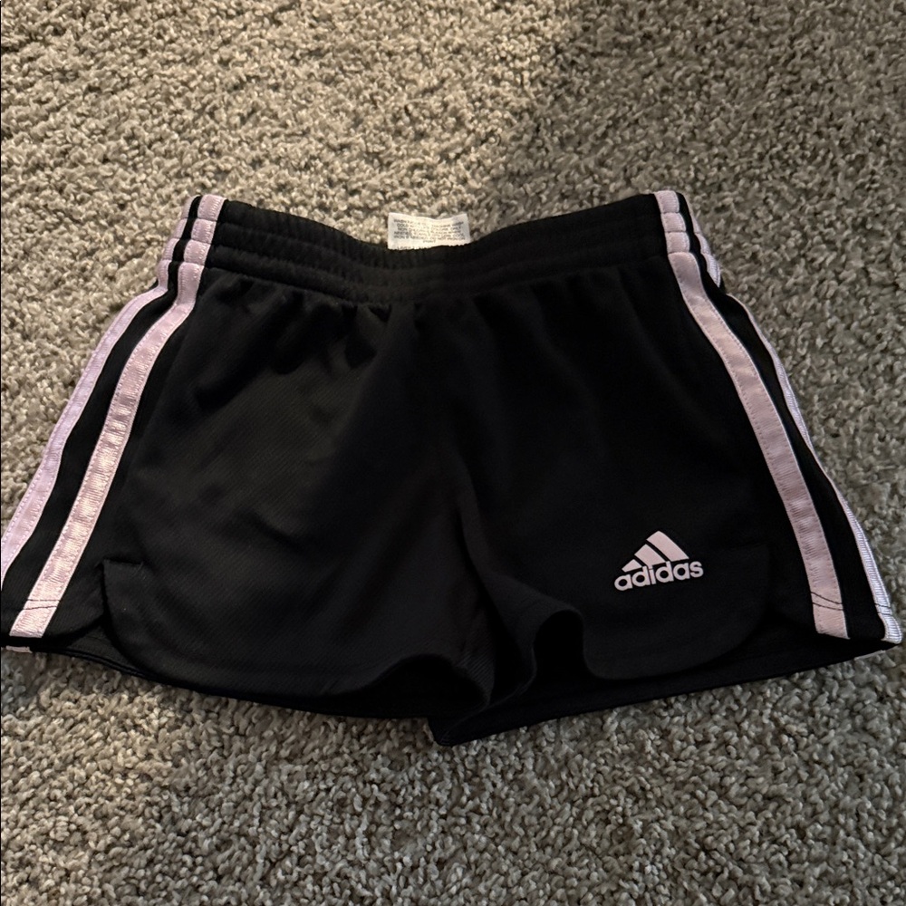 Adidas Black and Pink Athletic Shorts